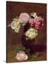 Pink and White Roses-Henri Fantin-Latour-Stretched Canvas