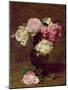 Pink and White Roses-Henri Fantin-Latour-Mounted Giclee Print