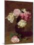 Pink and White Roses-Henri Fantin-Latour-Mounted Giclee Print