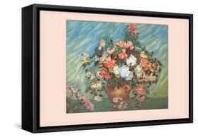 Pink and White Roses-Vincent van Gogh-Framed Stretched Canvas