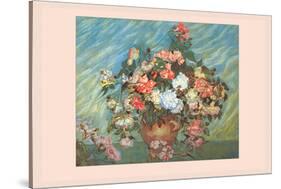 Pink and White Roses-Vincent van Gogh-Stretched Canvas