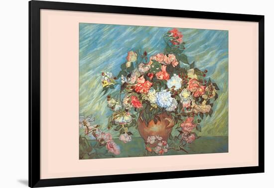 Pink and White Roses-Vincent van Gogh-Framed Art Print