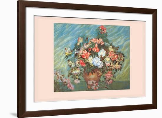 Pink and White Roses-Vincent van Gogh-Framed Art Print