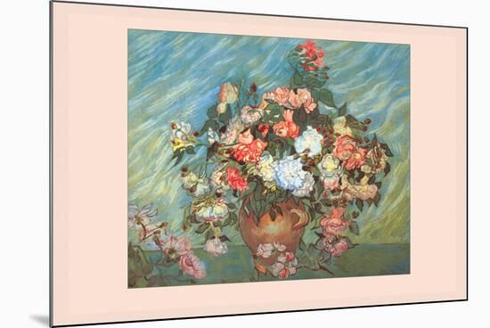 Pink and White Roses-Vincent van Gogh-Mounted Premium Giclee Print
