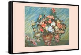 Pink and White Roses-Vincent van Gogh-Framed Stretched Canvas