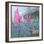 Pink and White Sails, Lefkas, 2007-Andrew Macara-Framed Giclee Print