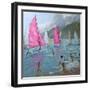 Pink and White Sails, Lefkas, 2007-Andrew Macara-Framed Giclee Print