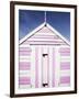 Pink and White Striped Beach Hut, Felixstowe, Suffolk, England, United Kingdom, Europe-Mark Sunderland-Framed Photographic Print