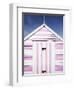 Pink and White Striped Beach Hut, Felixstowe, Suffolk, England, United Kingdom, Europe-Mark Sunderland-Framed Photographic Print