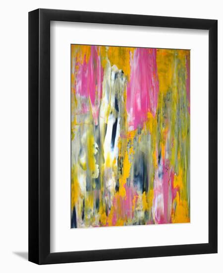 Pink and Yellow Abstract Art Painting-T30Gallery-Framed Art Print