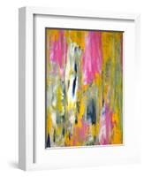 Pink and Yellow Abstract Art Painting-T30Gallery-Framed Art Print