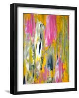 Pink and Yellow Abstract Art Painting-T30Gallery-Framed Art Print