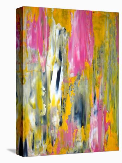 Pink and Yellow Abstract Art Painting-T30Gallery-Stretched Canvas