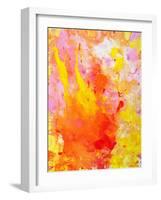 Pink and Yellow Abstract Art Painting-T30Gallery-Framed Art Print