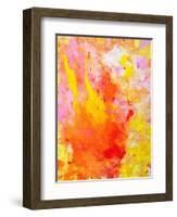 Pink and Yellow Abstract Art Painting-T30Gallery-Framed Art Print