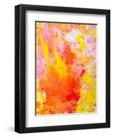 Pink and Yellow Abstract Art Painting-T30Gallery-Framed Art Print