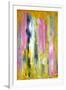 Pink and Yellow Abstract Art Painting-T30Gallery-Framed Art Print