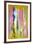 Pink and Yellow Abstract Art Painting-T30Gallery-Framed Art Print