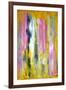 Pink and Yellow Abstract Art Painting-T30Gallery-Framed Art Print