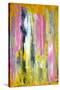 Pink and Yellow Abstract Art Painting-T30Gallery-Stretched Canvas