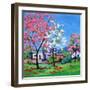 Pink and Yellow Blossoms on a Blue Sky-Patty Baker-Framed Art Print