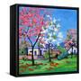 Pink and Yellow Blossoms on a Blue Sky-Patty Baker-Framed Stretched Canvas