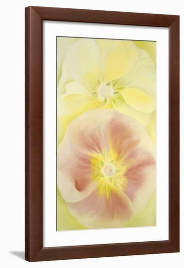 Pink and Yellow Hollyhocks, 1952-Georgia O'Keeffe-Framed Art Print