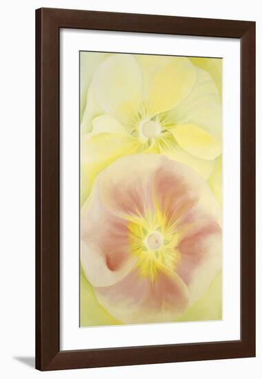 Pink and Yellow Hollyhocks, c.1952-Georgia O'Keeffe-Framed Art Print