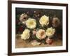 Pink and Yellow Roses-Jean Baptiste Claude Robie-Framed Giclee Print