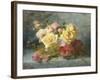 Pink and Yellow Roses-Andre Perrachon-Framed Giclee Print