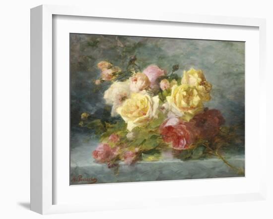 Pink and Yellow Roses-Andre Perrachon-Framed Giclee Print