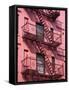 Pink Apartment Building in Soho District, Downtown Manhattan, New York City, New York, USA-Richard Cummins-Framed Stretched Canvas