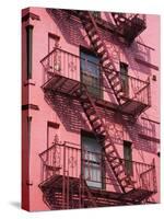 Pink Apartment Building in Soho District, Downtown Manhattan, New York City, New York, USA-Richard Cummins-Stretched Canvas