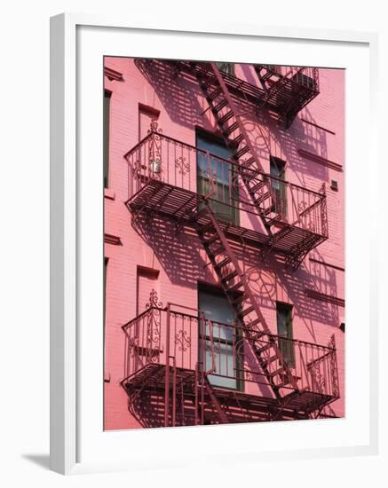 Pink Apartment Building in Soho District, Downtown Manhattan, New York City, New York, USA-Richard Cummins-Framed Photographic Print