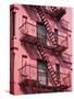 Pink Apartment Building in Soho District, Downtown Manhattan, New York City, New York, USA-Richard Cummins-Stretched Canvas