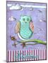 Pink Aqua Owl 1-Megan Aroon Duncanson-Mounted Giclee Print