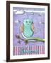 Pink Aqua Owl 1-Megan Aroon Duncanson-Framed Giclee Print