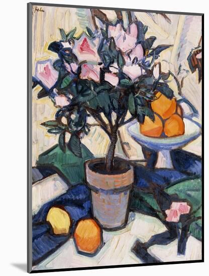 Pink Azalea and Oranges, C.1913-Samuel John Peploe-Mounted Giclee Print