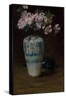 Pink Azalea, Chinese Vase, C.1880-90 (Oil on Wood)-William Merritt Chase-Stretched Canvas
