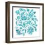 Pink Aztec Winter Design Elements-kisika-Framed Art Print