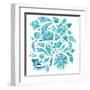 Pink Aztec Winter Design Elements-kisika-Framed Art Print