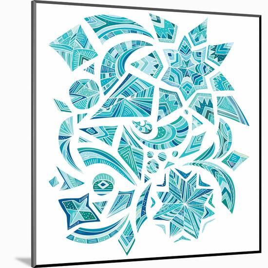 Pink Aztec Winter Design Elements-kisika-Mounted Art Print