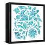 Pink Aztec Winter Design Elements-kisika-Framed Stretched Canvas