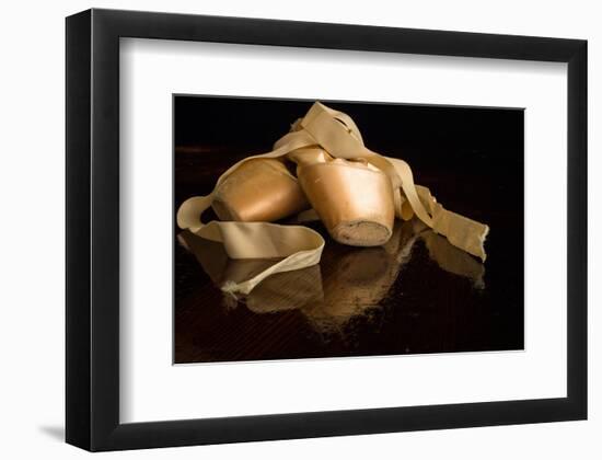 Pink Ballet Pointe Slippers-null-Framed Art Print