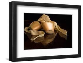 Pink Ballet Pointe Slippers-null-Framed Art Print