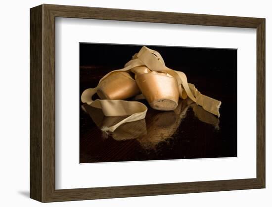 Pink Ballet Pointe Slippers-null-Framed Art Print