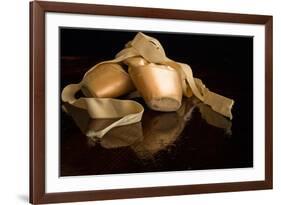 Pink Ballet Pointe Slippers-null-Framed Art Print