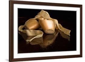 Pink Ballet Pointe Slippers-null-Framed Art Print