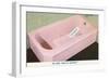 Pink Bathtub with Built in Bathmat-null-Framed Art Print