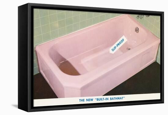 Pink Bathtub with Built in Bathmat-null-Framed Stretched Canvas